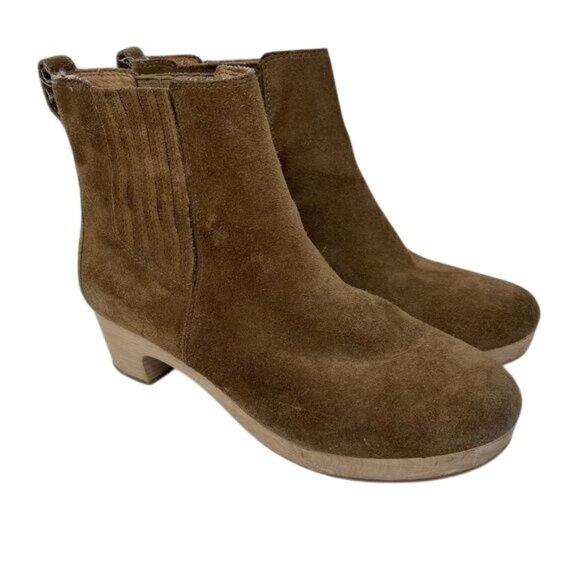 Madewell Benny Chelsea Clog In Suede Boot Size Women’s US 8, color pecan shell - Picture 1 of 16